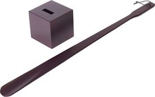 Calzascarpe lunghe artigianali Kiso hinoki con supporto marrone misura lunga 70 cm dal Giappone