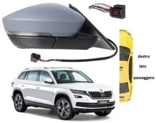 SPECCHIO RETROVISORE DX 6PIN ELETTR/TERMICO+FANALE SKODA KODIAQ DAL 2017 IN POI
