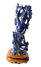 STATUETTA STATUINA PIETRA DURA LAPISLAZZULI CINA CINESE VINTAGE GUANYN SCULTURA