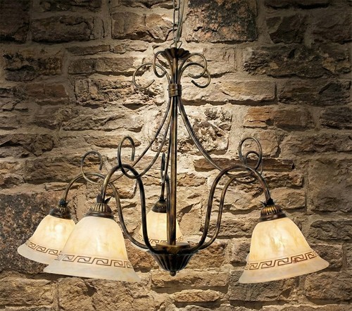 Lampadario ferro battuto - ferro,