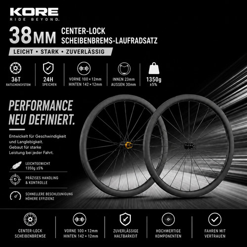 Kore 38mm carbon bici corsa - carbon, da