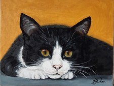 Quadro gatto bianco e nero