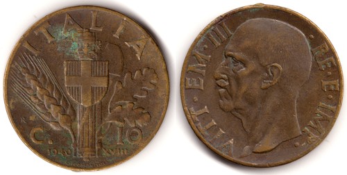 Italia centesimi 1940 - 10,