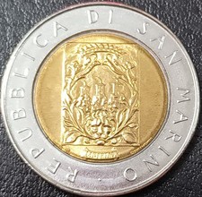 SAN MARINO MONETA BIMETALLICA 500 LIRE 1988 CIRCOLATA
