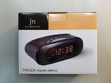 OROLOGIO SVEGLIA DIGITALE 220V LOWELL JUSTAMINUTE EH49101 - NERA / SILVER