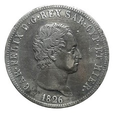 [NC] CARLO FELICE - 5 LIRE 1826 GENOVA - ARGENTO (nc9516)