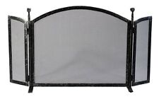 Parascintille a tre ante in ferro battuto per caminetto a legna