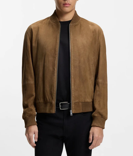 Giacca pelle marrone uomo - marrone,