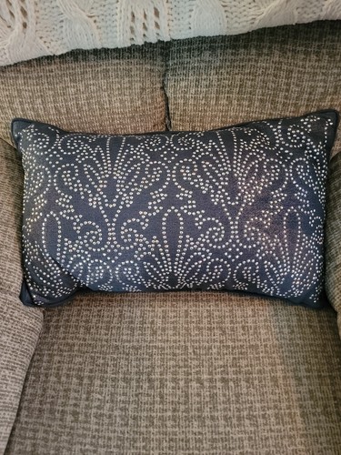 Cuscino damascato blu navy - ,