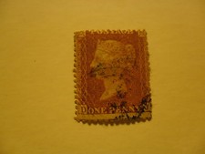 GRAN BRETAGNA ONE PENNY ROSSO FRANCOBOLLO USATO OCCASIONE T308