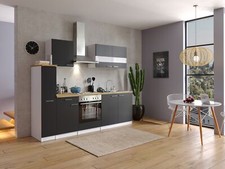 Cucina angolo cottura blocco cucina componibile bianco nero Malia 240 cm Respkta