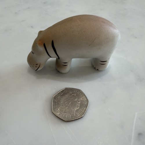Vintage white hippopotamus - vintage,