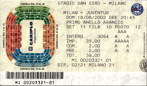 Biglietto stadio milan - stadio,