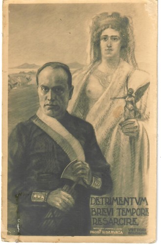 Cartolina mussolini - mussolini, e