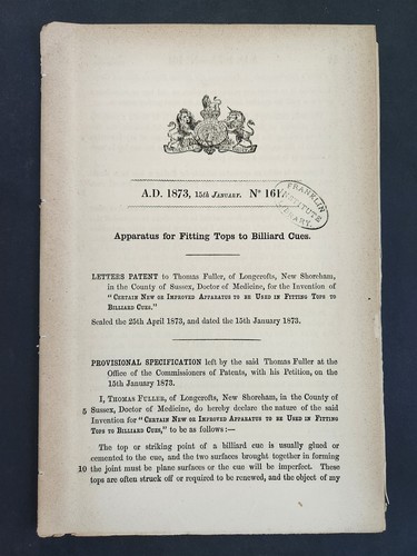 1873 antique patent - 1873,