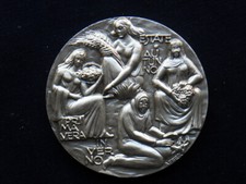 MEDAGLIA Italia 1991 argento calendario buon anno quattro stagioni firmata Affer