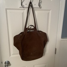 JEROME DREYFUSS Paco Tote Bag Borsa Doppio Manico Marrone Kaki Pelle di Capra