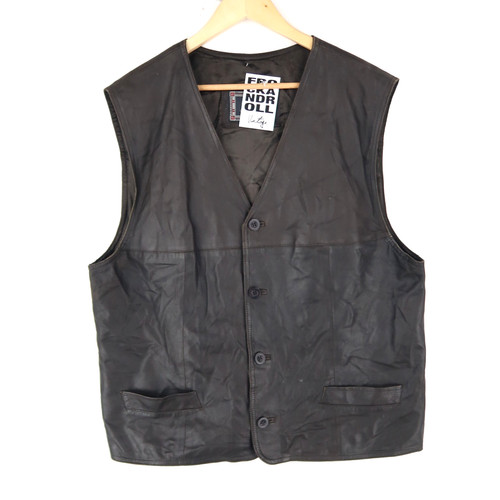 Gilet vintage pelle - gilet,