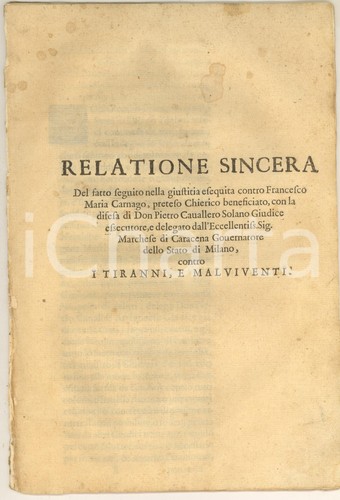 1650 milano scomunica per - ca,