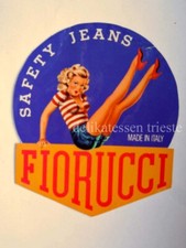 FIORUCCI JEANS PIN UP etichetta label ADESIVO STICKER originale vintage 2