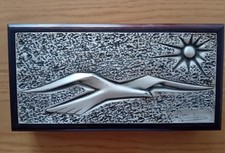 Ottaviani argento vintage Scatola Legno Coperchio In Argento Portagioie