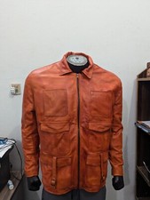 Giacca di pelle marrone in