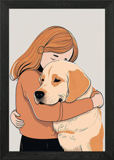 Abbraccio cane e ragazza