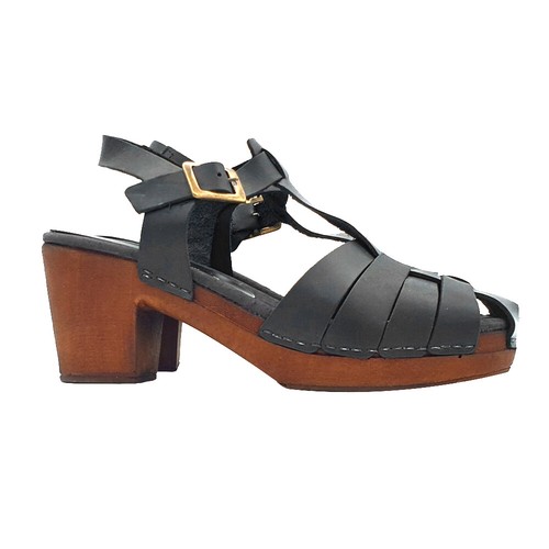 Sandali pelle nera - pelle,