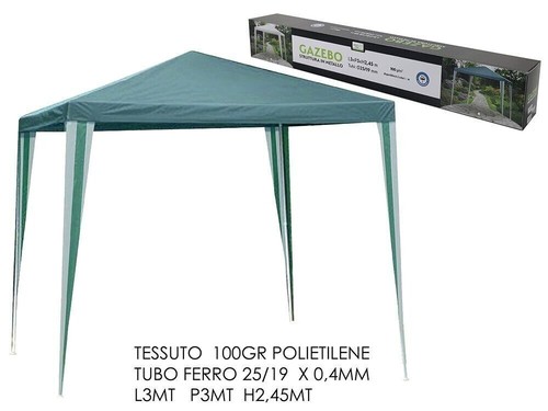 Gazebo 3x3 acciaio con - 3x3,