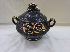 Zuppiera ceramica nera oro - nera,