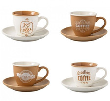 Set 4 Tazze Caffe' Ceramica
