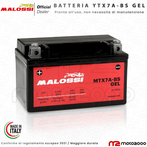 Batteria malossi ytx7a - batteria, gel