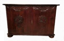 CREDENZA CASSETTIERA NOCE CON INTAGLI STILE 900