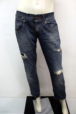 Guess Jeans Donna Strappati Taglia 30 Originali Premium Denim Scuro Vintage