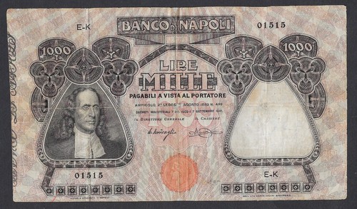 Italia banconota 1000 lire - italia,
