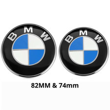 2X Logo Emblème BMW 82mm Capot 74mm Hayon E46 E90 E39 F10 F30 X5 Insigne Neuf