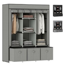 HOMCOM Armadio in Tessuto, Armadio Pieghevole con Cerniera, Armadio