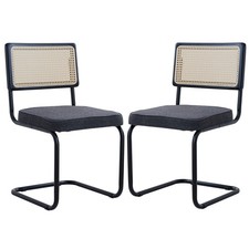 Set di 2 Sedia a Dondolo Nera