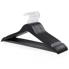 Amazon Basics Appendiabiti in legno per abiti nero confezione da 10