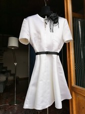 Abito Donna da cerimonia o sposa Bianco Seta Duchesse Tg 40 sartoriale