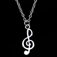 Collana con ciondolo Chiave di violino Argento Musica nota musicale Uomo e Donna