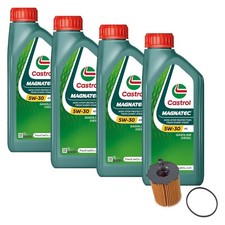 Kit 4 Litri Olio Castrol Magnatec 5w30 A5 + Filtro Olio Motori 1.4 1.6 Tdci