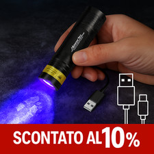 Mini Torcia UV Portatile Rileva Banconote Falsi Macchie Organiche Ultravioletta