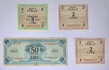1943-A Set di 4 banconote da