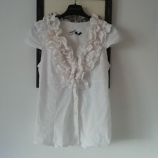 Camicetta bianca Imperial con rouches camicia cotone elasticizzato tg s magli