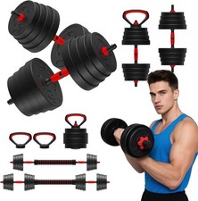 Manubri Regolabili 4 in 1 25 Lb Peso Libero Set Bilanciere Kettlebell Casa Palestra
