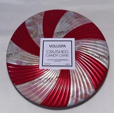 Candela Voluspa 3 stoppino 12 oz latta bastone caramelle schiacciato vacanze di Natale