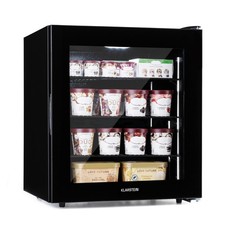 Congelatore 88L 3 Piani Termostato Libera Installazione Vetro Luce LED Nero