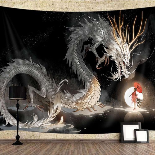 Arazzo cinese ragazza - , drago