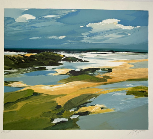 Paysage mer lithographie - paysage,